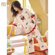 Pajama modal para mujeres 2024 Pantalones cortos de manga corta de verano Set de dos piezas de dos piezas de algodón de gran tamaño que se puede usar ropa para mujeres para mujeres de gran tamaño afuera. Pantalones de cultivo 677 pato colorido. Mujer M tamaño 75-95 Jin [Jin equivale a 0.5 kg]