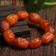 DL 1998 Fat Dong Lai's same style amber beeswax bracelet for men, natural old barrel beads, chicken oil, yellow raw stone, women's bracelet, raw ore, style six (men's barrel beads) 17*19