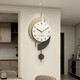 Yunya log cream style living room wall clock 2024 new Internet celebrity clock modern simple clock home punch-free wall clock Shuangxin log wall clock 70cm*32cm