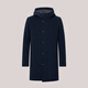 HAZZYS Men's Spring and Autumn Men's Jacket Wool Handmade Hooded Woolen Coat Men's ABSZH0ADH23 Navy Blue NV L (175/96A 48)