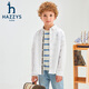 HAZZYS brand children's clothing boys' shirt spring new classic lapel simple handsome fashion casual long-sleeved shirt ice crystal blue 130cm