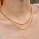 Hi Diamond 18K Gold Laser Bead Necklace AU750 Plain Chain Long Necklace Adjustable INS Style Clavicle Chain Birthday Gift Yellow 18K Gold Approximately 4.22g 0.1 Length Approx. 45cm