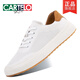 Cartelo 2025 Nuevos zapatos de cuero genuinos de verano para hombres Casco Hollow Hollow Inner Altura Inhancial Deslice sin deslizamiento SUGO SOMPLE SOLO JUVITUD White Black 9902 41 Tamaño estándar de zapatos de cuero
