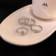 AIOSC Thorns Rose Couple Ring Women's Ins Cold Style Fashion Personalized Index Finger Ring Opening Adjustable Niche Ring Great Value 4-Pack Opening Adjustable