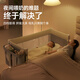 酷豆丁coolbaby婴儿床可折叠拼接大床新生儿宝宝床多功能可移动bb床 蛋米双杆plus配尿布台+折叠床垫