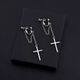 Chuden long earrings 2024 new men's earrings cross ear clips without piercing girls earrings tassel ear hooks tassel cross ear clips single
