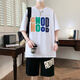 
Gegusen teenager short-sleeved T-shirt boys 12-15 years old junior and senior high school students sports and leisure suit big children trendy summer suit 3523 white (single short-sleeved) 2XL (130-160Jin [Jin equals about 0.5 kg])