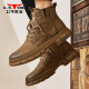 Bull Family Martin Boots Men's British Spring y Autumn Retro Retro Old Old High-Top gruesas Botas Botas de trabajo para hombres Brown 41