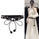 Purple Heart Bamboo Belt Women's Fashion Versatile Decorative Dress Belt Accessories Retro Matching Skirt Shirt Girdle Knotted Girdle Black Gold 135cm