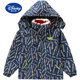 Disney (Disney) Boys' Jackets Spring Autumn Winter 2025 New Spring Clothes for Big and Small Children's Tops Detachable Three-in-One Children's Charge Jacket Gray Squinting Letters Three-in-One 140cm