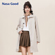 NASA GOOD mid-length jacket men's autumn Korean style solid color loose casual style couple clothes jacket khaki 2XL