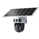 Aux 4G Solar Camera al aire libre sin electricidad y redes Lifelong Traffic Free Traffic-In Monitor remoto Monitor de alta definición Usuario en casa al aire libre 360 ​​grados sin puntos ciegos Visión nocturna panorámica