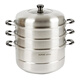 Supor large-capacity steamer three-layer household steamer 304 stainless steel enlarged steaming and cooking dual-purpose pot induction cooker gas universal 3-layer steamer + 1 original steamer becomes 4 layers 34cm