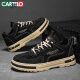Zapatos para hombres de cartelo tendencia de primavera y verano 2025 zapatos de moda para hombres zapatos casuales de un pie de un pie botas de tablero botas negras 42