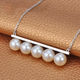 Duixin balance round, smooth and bright 8.5-9mm freshwater pearl silver pendant necklace 11.0-11.5mm