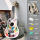 Handgefertigte DIY Mosaic Material Bag Hawaiianer kleiner Gitarre Ukulele 4-Saiten Ukulele Windmühle Ukulele + Materialbag