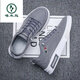 Woodpecker canvas shoes men's shoes for summer breathable and lightweight old Beijing cloth shoes versatile casual board shoes one-legged sports trendy shoes men gray 45