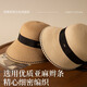 Siggi linen straw hat women spring and summer French retro fisherman fashion casual seaside vacation flat brim foldable sun hat