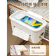 Bedside basket baby storage rack bedside crib diaper storage box without punching hole upper bed student dormitory Crescent white-upgrade model [with paper drawer + insert c
