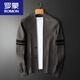 ROMON style men's sweater autumn slim button V-neck cardigan casual cardigan sweater jacket for men black/light luxury good quality 2XL