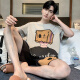 Un pijama de hombres yuxiao en verano en el estilo de algodón puro de manga corta de algodón delgado más grasa más 300 Jin [Jin equivale a 0.5 kg] en verano, las personas gordas pueden usar ropa casera para hombres afuera de 1343 3xl para hombres (185 cm de peso recomendado 180-210)