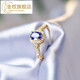 Golden fork tanzanite ring women's s925 silver niche design ring tanzanite bare stone self-discipline couple ring index finger ring 01#s925 silver tanzanite ring