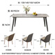 Table à manger de printemps Shanglin Modern Simple Dining Table Chaise combinaison Rock Board Table à manger domestique 1,3 m + 4 Chaises de cuir luxueux légers 701-1-34