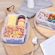 Lock Lock (LOCK/LOCK) plastic partition fresh-keeping box sealed four-sided locking bento box large capacity microwave oven plastic lunch box HPL826C-3 partition 2.6L