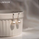 Lnieer999 pure silver earrings women's pearl earrings niche French style light luxury retro perfect round high-end earrings temperament ear hooks 999 pure silver pearl earrings a pair