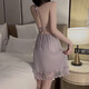 
Sexy underwear autumn and winter plus breast pad gathering large size mesh pure slinging suspender nightgown for women's outer robe and home clothes set P3886 green (outer robe + belt) M