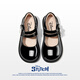 Disney children's shoes girls spring and autumn students versatile leather shoes girls campus black leather shoes performance DST1107 black 38