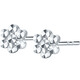 Liuguifu Jewelry PT950 Platinum Earrings Flowery Sparkling Platinum Stud Earrings for Women PT0200065 0.85g