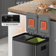 Jiahua Kitchen Classification Trash CAN 18L+18L Pedal de acero inoxidable de plata mate con tapa del hogar Separación húmeda y seca 6169