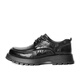 Belle pleated business shoes for men's new genuine leather thick-soled formal lace-up leather shoes A1422AM4 pre-sale Black-Single 41 (255mm)