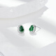 Chao Acer Light Chasing Gourd Round Jadeite S925 Silver Earrings Women's Silver Earrings Ice Type Gift for Girlfriend's Birthday Gourd One Pair Contains Silicone Ear Plugs