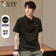 Woodpecker (TUCANO) short-sleeved T-shirt for men in summer fashion versatile polo base shirt comfortable breathable top men's clothing black L