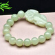A thousand-year-old jade Hetian jade Pixiu bracelet Men's blue and white jade roadway jade bracelet [green green Pixiu bracelet] QZD2610z