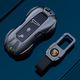 Sea horseshoe Porsche key cover Macan Cayenne 718Taycan Panamera 911Cayenne bag Panamera shell A style [gun color] + metal buckle