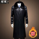 Chaoyunyue HaINing Counter Herbst und Winter plus Samtlederjacke für Männer mittleren Alters und ältere Männer Leder Jacke Winter Herren Kleidung Frühling und Herbstständer Schwarzes Dünnstil S 165/Geeignet für Gewicht (90-110jin [Jin gleich 0,5 kg]))