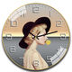 Watches, wall clocks, home internet celebrity living room watches, new style wall-mounted clocks, fashionable, high-value, hole-free quartz clocks, 6628 bubble gum girl, 14-inch (35 cm) curved glass