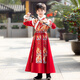 Modal children's Hanfu boys' winter plus velvet suit martial arts style New Year's greetings Chinese style red girls' Chinese school uniform 2024 Carp leaping over the dragon's door package one 120 yards recommended age 5-6 years old