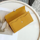 Casa-kupsck bolso de embrague nuevo para mujeres de cuero amarillo de cuero larga de cuero largo billetera de cuero suave colon