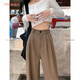 
TPHC 2022 new women's clothing ice silk pants summer women's thin style slim women's pants small student Korean version wide 1047 brown color (small person) S 70-90Jin [Jin equals 0.5 kg]