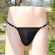 Men's Sexy Underwear Sexy T-string Ice Silk See-through Bag JJ Set Tempting Low Waist T Black One Size Waist 65-110cm