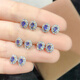 GOR Fat Donglai's same tanzanite earrings new product natural s925 silver inlaid blue-purple gemstone earrings temperament style random pair of earrings