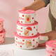 Kawashimaya (KAWASIMAYA) lulu pig joint ceramic lunch box microwave oven with heated lid sealed fresh bowl Pink large size 880ml