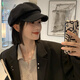 Meridian beret women's hat spring and autumn women's octagonal hat showing face small versatile painter's hat duck hat women's octagonal hat black uniform