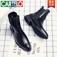 Cartelo 2025 Herbst High-Top-Lederschuhe für die koreanische Version von Herren British Spote Toe Business mit Höhe von 4cm6 lässig große Chelsea-Stiefel 9921 Schwarz (normales Modell) 38