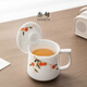 Thirty-year-old underglaze color hand-painted mug creative ceramic tea cup with lid for girls office home cup