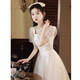 Seidler champagne color evening dress for women 2025 new light luxury high-end banquet princess graduation gift bridesmaids can usually wear light champagne M